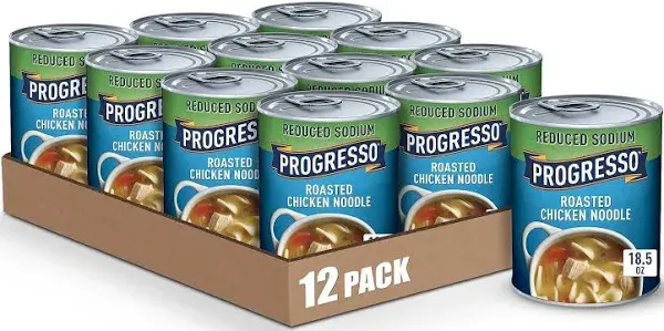 Reduced Sodium, Roasted Chicken Noodle Soup, 19 Oz. (Pack of 12)