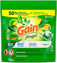 Gain Flings Laundry Detergent Pacs, Original, 35 Count (Packaging May Vary)