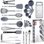 24 Piece kitchen utensil set - Grey