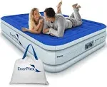 Enerplex Premium Dual Pump Luxury Queen Size Air Mattress Airbed with Built in Pump Raised Double High Queen Blow Up Bed for Home Camping Travel