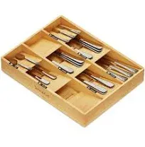 SpaceAid Bamboo Silverware Drawer Organizer with Labels