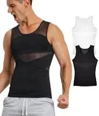 TAILONG Men's Compression Shirt for Body Shaper Slimming Vest Tight Tummy Underwear Tank Top