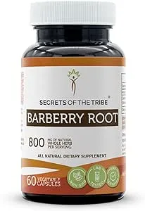 Secrets of the Tribe Barberry Root 60 Capsules, Made with Vegetable Capsules and Barberry (Berberis Vulgaris) Dried Root Bark (60 Capsules)