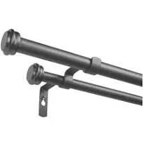 Er102505 3672 Topper Double Curtain Rod And Finial Set 36&#034;72&#034;