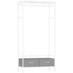 SONGMICS Wardrobe Closet, Heavy-Duty Portable Closet,Clothing Rack with Mesh Shelf, Freestanding Closet Clothes Rack,2 Fabric Drawers, Hanging Rail, Hooks, Cloud White and Dove Gray ULGR411W01