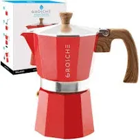 Grosche Milano Stovetop Espresso Maker Moka Pot 1 Espresso Cup - 1.5 fl oz, Black, Cuban Coffee Maker Stove Top Coffee Maker Moka Italian Espresso