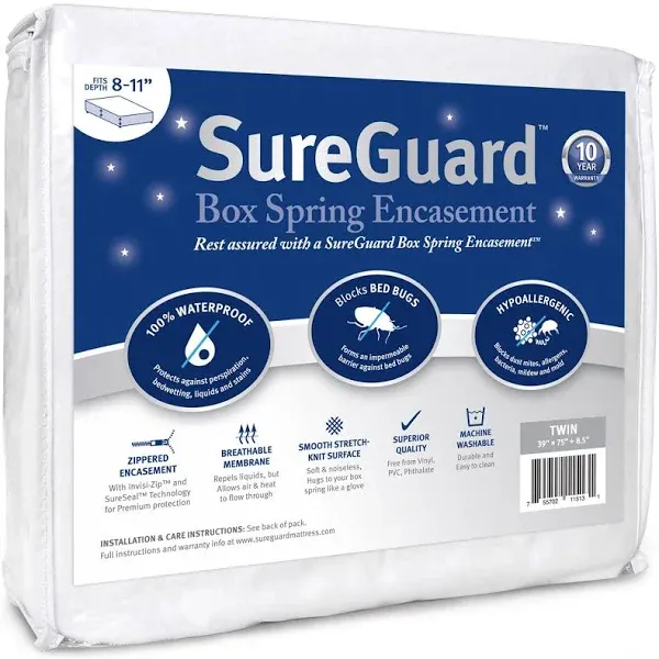 SureGuard Mattress Encasement 100% Waterproof Bed Bug Proof