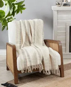 Saro Lifestyle Striped Woven Throw Blanket