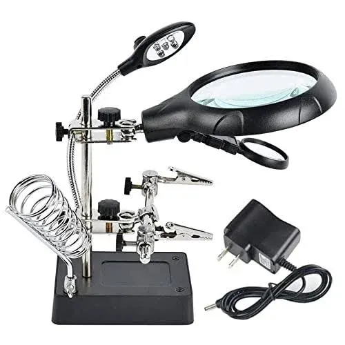 Vludiss Desktop LED Lighted Magnifying Glass Soldering Station