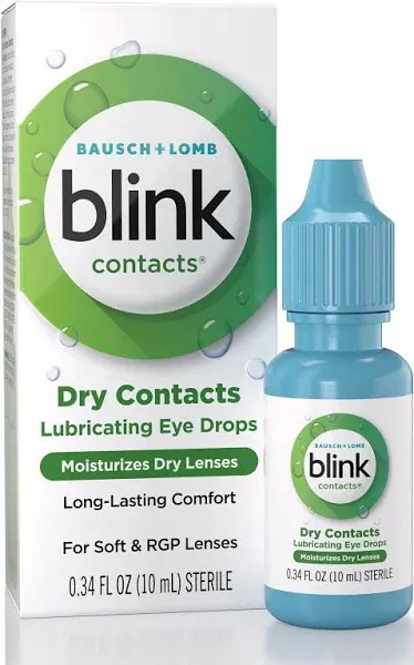 Blink Contacts - Dry Contacts Lubricating Eye Drops - 0.34 oz  (10 mL)  NEW