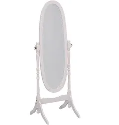 Ore Furniture White Cheval Standing Mirror N4001-PURP/WH