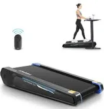 Smallest Walking Pad with Incline, FUNMILY 2.5HP Under Desk Treadmill, 300lbs Weight Capacity Mini Treadmill with Remote Control Compact Treadmill for Home/Gym/Office with LED Screen