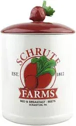 The Office Schrute Farms Canister Ceramic Cookie Jar Dwight Beets Scranton