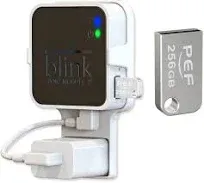 256GB USB Flash Drive & Wall Mount for Blink Sync Module 2 with Short Cable – Declutter, Save Space, and Effortlessly Enhance Security (1 Pack)