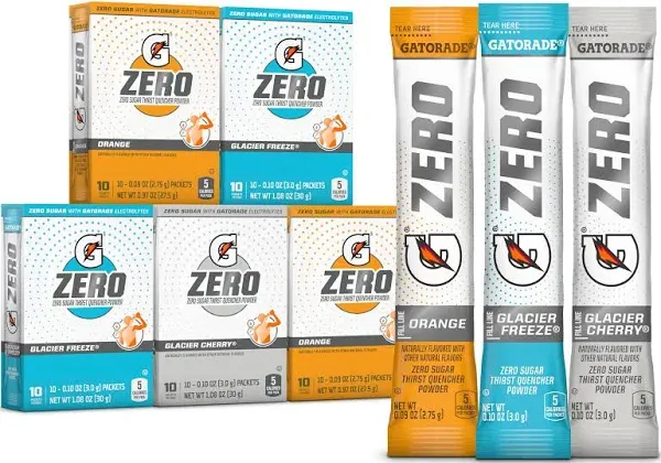 Gatorade G Zero Powder Packets Glacier Cherry 1.08oz 10ct