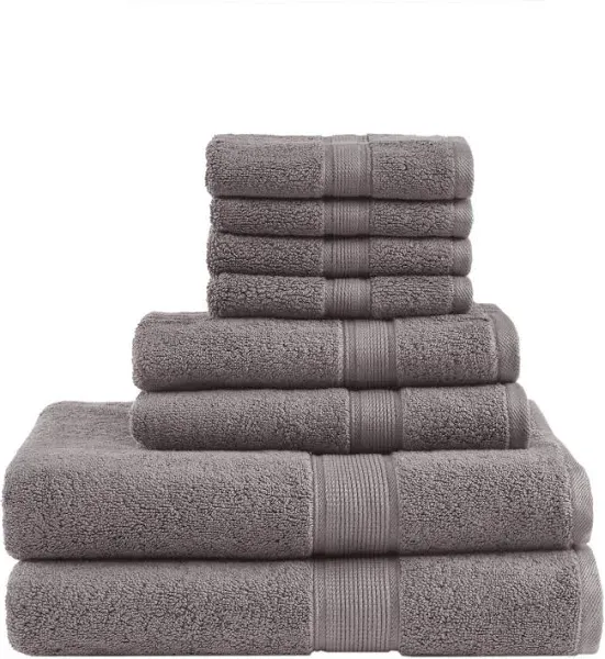 Madison Park Signature 8 Piece 100% Cotton Bath Towel Set