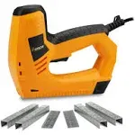 Hoteche Electric Brad Nailer/Stapler - 2-in-1 Power Staple Gun & Nail Gun for Woodworking & Upholstery - Includes 100Pcs 19/32-Inch Brad Nails & 400Pcs 3/8-Inch Staples