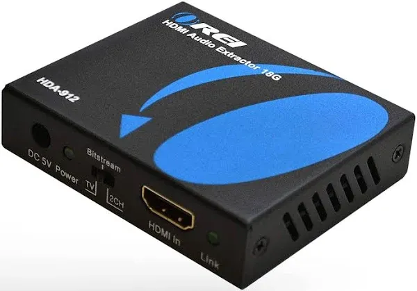 OREI 4K 60Hz 18G HDMI 2.0 Audio Converter Extractor - SPDIF + 3.5mm Output - HDCP 2.2 - Dolby Digital/DTS Passthrough CEC, HDR, Dolby Vision, HDR10 Support (HDA-912)