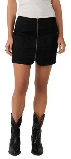 NWT Free People Layla Denim Mini Skirt in Deep Indigo