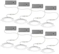 Commercial Electric Recessed Light Trim 6&#034; Ultra Slim Canless Dimmable (8-Pack)