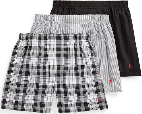 Polo Ralph Lauren Men's Classic Fit Woven Cotton Boxers (3 Pack)