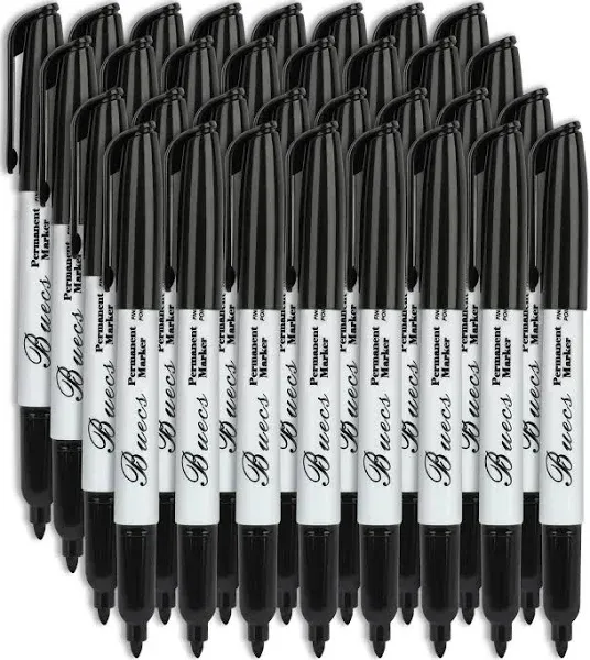 Permanent Markers, 80 Count Black Permanent Markers, Fine Point, Waterproof &amp; Sm