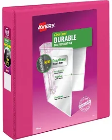 Avery Durable View Binder, 1-1/2" Slant Rings, 375-Sheet Capacity, DuraHinge Dark Blue (17024)