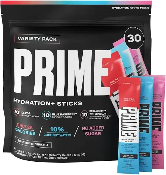 Prime Hydration+ Electrolyte Powder Sticks Variety Pack