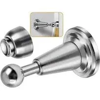 Door Stopper, Magnetic Door Stop, Soft-Catch Magnetic Door Catch, Door Hold Open, Stainless Steel, Brushed Satin Nickel Chrome, Hold Your Door Open Softly, Wall Mount, 1 Pack