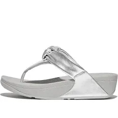 FitFlop Women's Lulu Padded-Knot Metallic-Leather Toe-Post Sandals