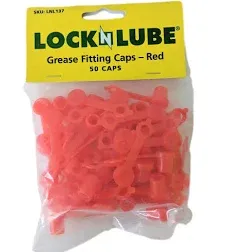 LockNLube LNL137 Grease Fitting Caps (50 Count) Red