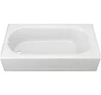 American Standard 2390202.011 Princeton 60x30-inch Apron-Front Bathtub Left Hand Drain in Arctic White with Deep Soak Drain in Arctic White