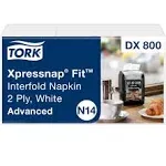 Tork Xpressnap Fit Natural Dispenser Napkin N14, Compostable 2-ply, 36 packs x 120 napkins, DX806E