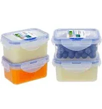 Kigi 4 Pack 6.1oz Small Plastic Food Storage Containers