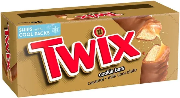 TWIX Full Size Caramel Chocolate Cookie Candy Bar, 1.79 oz. 36-Count Box (36 PACK)