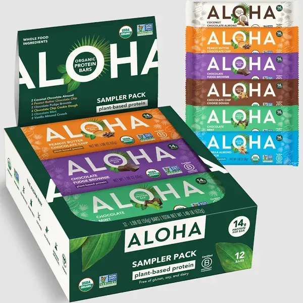 ALOHA Organic Plant Based Protein Bars | The Pa'akai Bar - Special Edition | 6 Count, 1.98oz Bars | Vegan, Low Sugar, Gluten Free, Paleo, Low Carb, Non-GMO, Stevia Free, Soy Free, No Erythritol