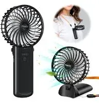 Handheld Fan, Mini Portable Fan with lanyard，4 Speeds Level Personal Fan, 180 Degree Foldable Desk Fan for Travel Outdoor Office Household