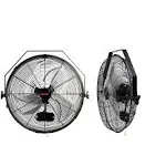 VEVOR Wall Mount Fan 18 inch Waterproof 3-Speed High Velocity Max. 4000 CFM Industrial Wall Fan 2 Pcs GYBGSFS2JT18EMNNEV1