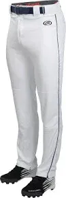 Rawlings Men Launch Series Full Length Baseball Pants Semi Relaxed White 2XL