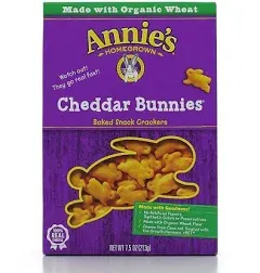 Annie's Baked Snack Crackers, Organic, Cheddar Bunnies - 11.25 oz