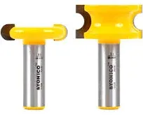 3/8&#034; Bead 2 Bit Canoe Joint Router Bit Set - 1/2&#034; Shank - Yonico 13203