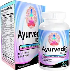 Ayurvedic Herbs (All-in-1) Supplement 2-Month Supply - Ayurveda Mind, Body & Spirit Herbal Blend Complex with 17 Active Ingredients - Natural Ayurvedic Supplements - 60 Capsules