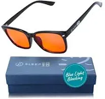 Sleep ZM Black Wayfarer Style Clear Lens Blue Light Blocking Glasses