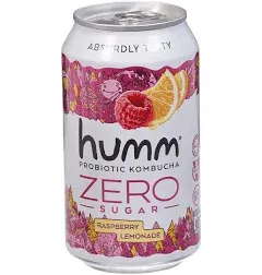 Humm Kombucha Zero Sugar Raspberry Lemonade Probiotic Kombucha