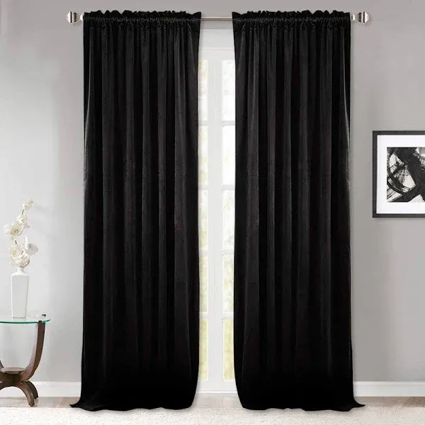 Theater Red Velvet Curtains Super Soft Blackout Insulated Curtain Panels 84 In