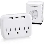 Multi Plug Outlet Extender with USB, 2 Outlet Splitter with 3 USB Wall Charge...