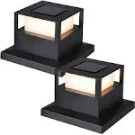 2 Pack Solar Post Lights, 20 Lumen Outdoor Warm, Fits 4x4,5x5 or6x6 Wooden Posts