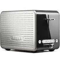 BELLA 2 Slice Toaster with Wide Slots, Touchscreen - Removable Crumb Tray, Adjustable Browning Control With Multiple Settings - Stainless Steel and Red