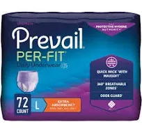 Female Adult Absorbent Underwear Prevail, Pull On Large, 72 Count - PFW-513