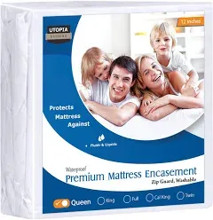 Utopia Bedding Premium Zippered Mattress Encasement Waterproof and Bed Bug Proof Mattress Protector